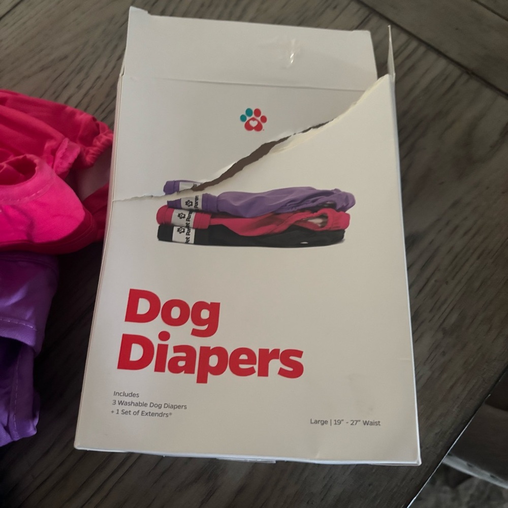 Pet Parents Dog Diapers-Three in Box-Size Large 19-27”NWT-Princess Colors - Picture 9 of 10